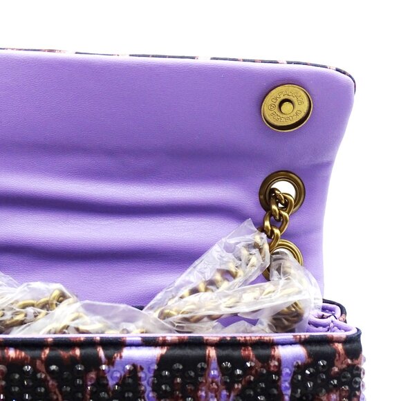 KURT GEIGER Mini Brixton Crystal Satin Crossbody Bag in Light/ Pastel Purple - Picture 10 of 11